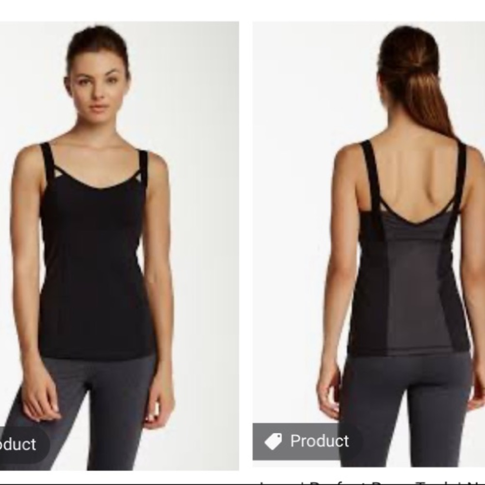 Lucy Black/Gray Shelf Bra Tank Top size XS